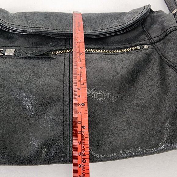 The Sak Black Leather Crossbody Adjustable Strap Rock Boho Grunge Costal Cowgirl - Picture 13 of 16